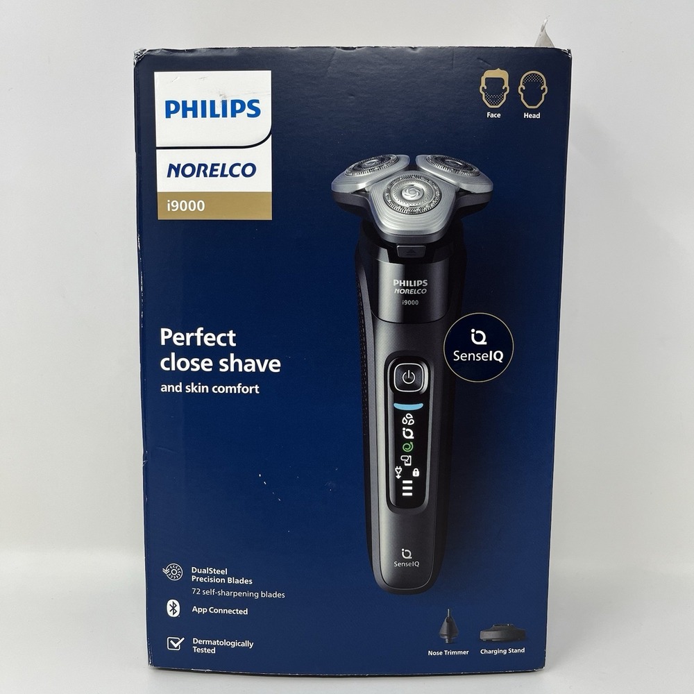 Philips Norelco i9000 X9000/90 Wet Dry Electric Shaver SenseIQ Black Open Box